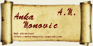 Anka Monović vizit kartica
